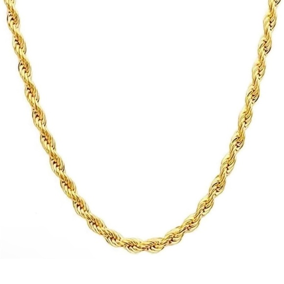 Necklace 14K Yellow Gold filled 4.2mm Twisted Rope Necklace 30" Brand New in Box - Picture 1 of 8